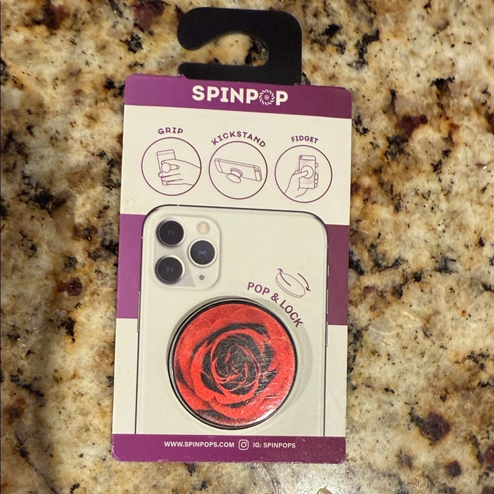 Red Rose Phone Grip and Stand